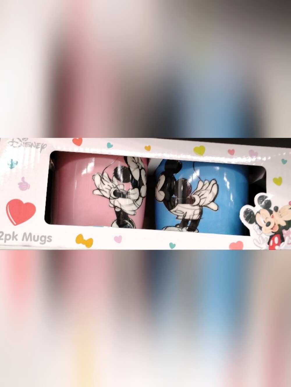 Disney Minnie & Mickey Ceramic Mug Set - Pink and Blue